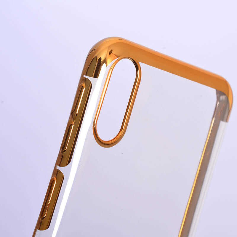 Samsung Galaxy M10 Kılıf Dört Köşe Renkli Lazer Şeffaf Silikon Kapak (GLİTTER) Siyah