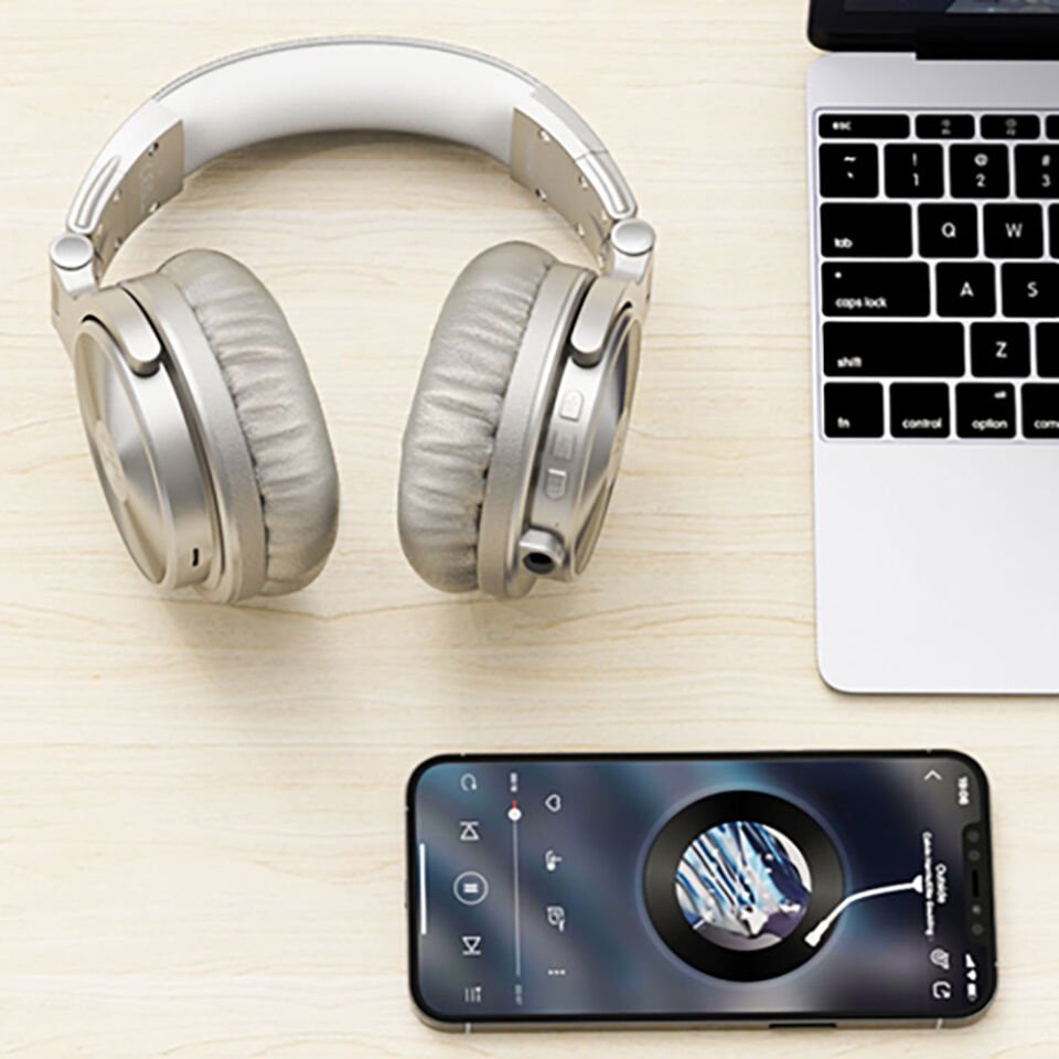 Bluetooth Kulaklık ABS Metal Gövde Tasarım (Oneodio Pro C) Gümüş