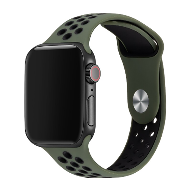 Apple Watch Seri 2/3/4/5/6/7/8/se/ultra 42 44 45 49mm Silikon Kordon Kayış Tasarım (KRD-02) NO30