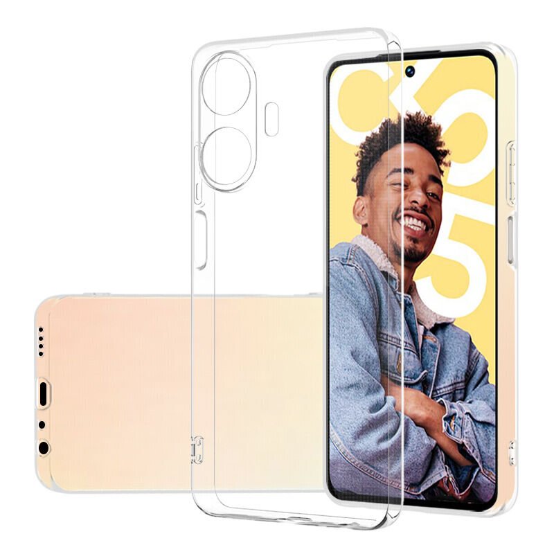 Realme C55 Şeffaf Kılıf Yumuşak İnce Tasarımlı Kapak (SÜPER) Renksiz