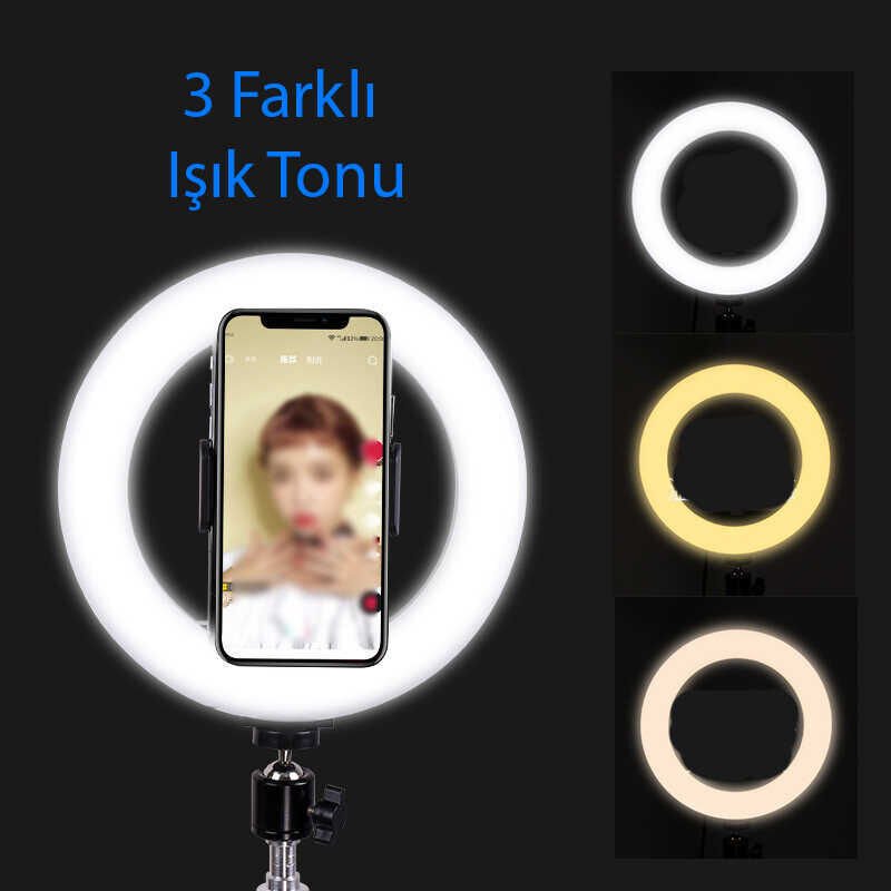 HEPTEKİLETİŞİM M20 Işıklı Telefon Tutucu Ring Light