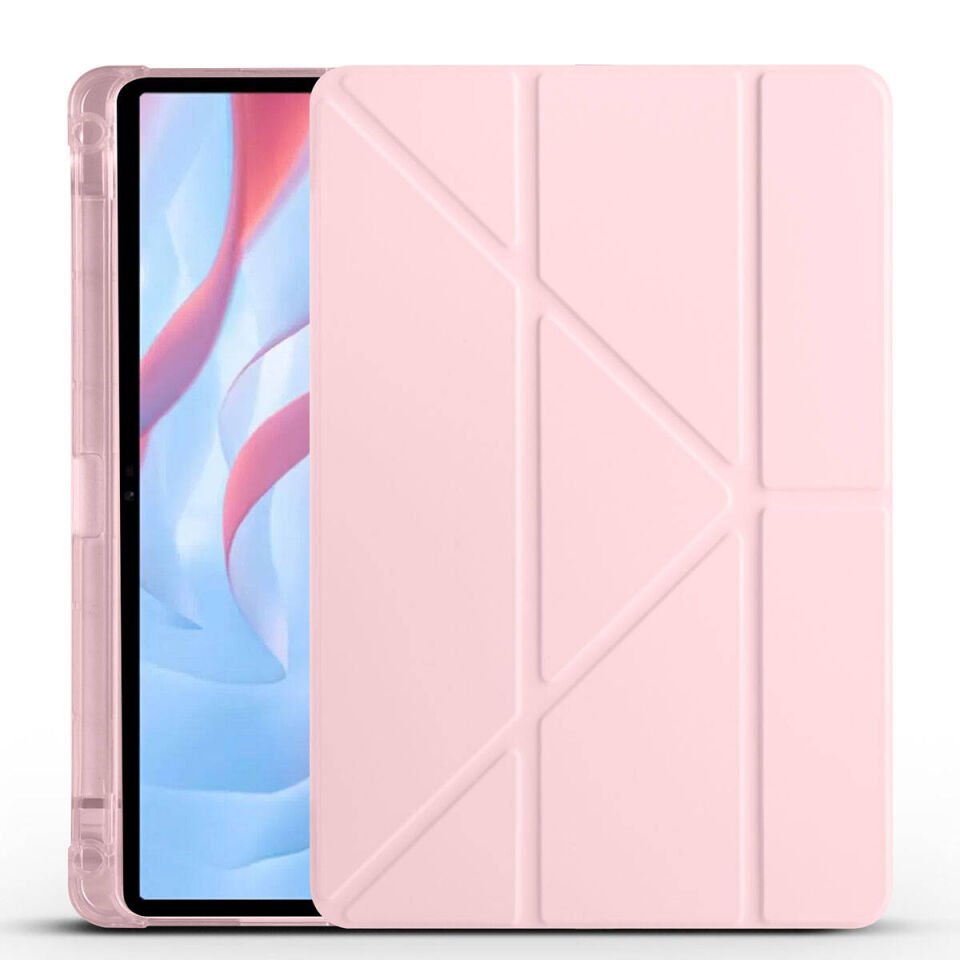 Huawei Honor X8 Pro 11.5' Kılıf Kalem Bölmeli Standlı  360 Derece Tam Korumalı Tasarım (TR) Rose Gold