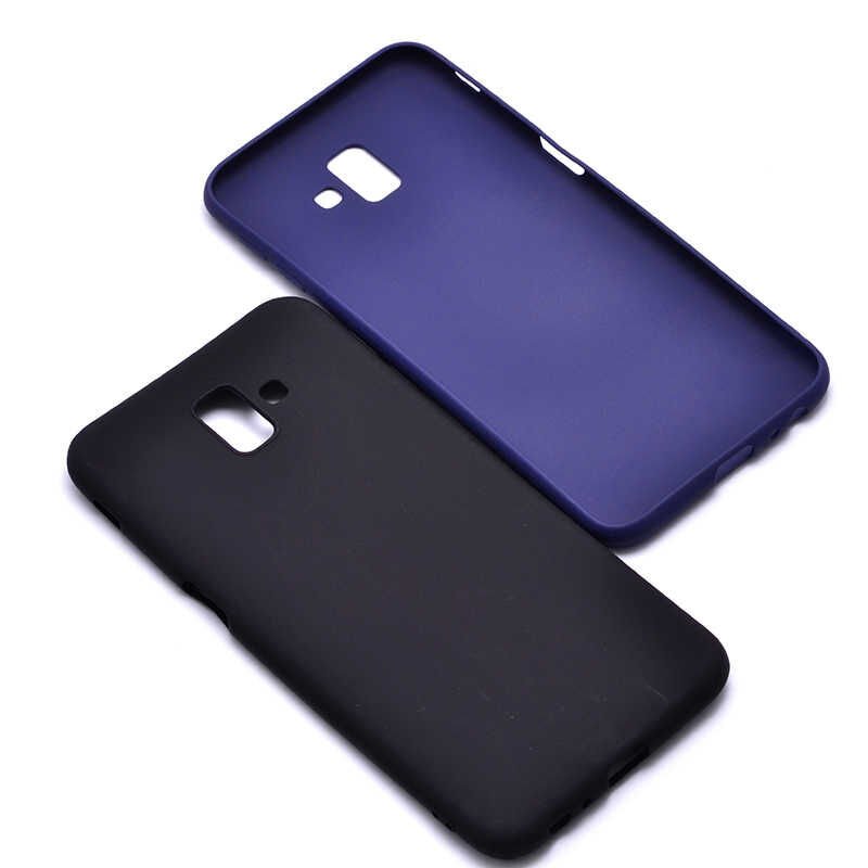 Samsung Galaxy J6 Plus Kılıf Yumuşak Dokulu Soft Esnek İnce Mat Renkli Silikon Kapak (PREMİER) Mürdüm