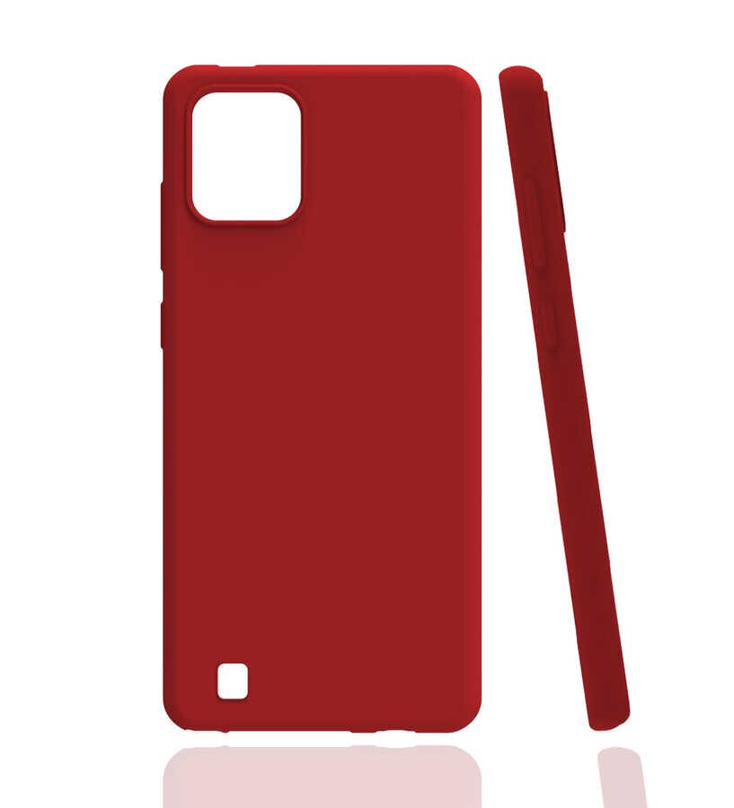 Realme C11 2021 Kılıf Kamera Korumalı Esnek Renkli Silikon Kapak (Biye) Siyah