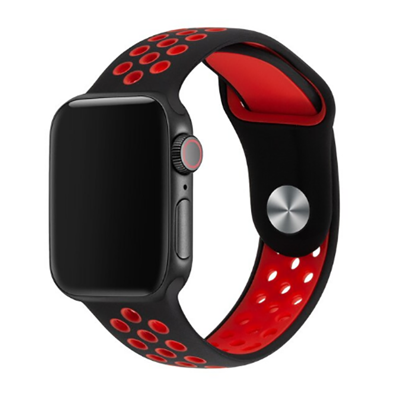Apple Watch Seri 2/3/4/5/6/7/8/se/ultra 42 44 45 49mm Silikon Kordon Kayış Tasarım (KRD-02) NO18