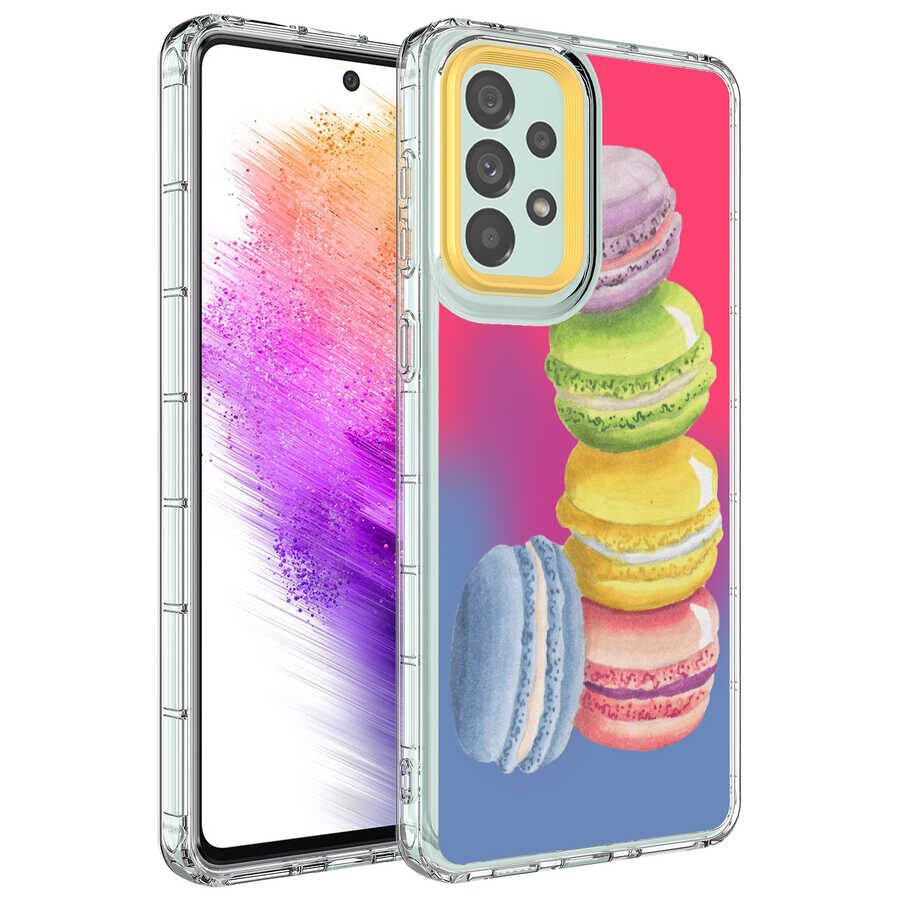 Samsung Galaxy A23 Kılıf Kamera Korumalı Desenli Renkli Sert Parlak Silikon Kapak (Korn) NO12