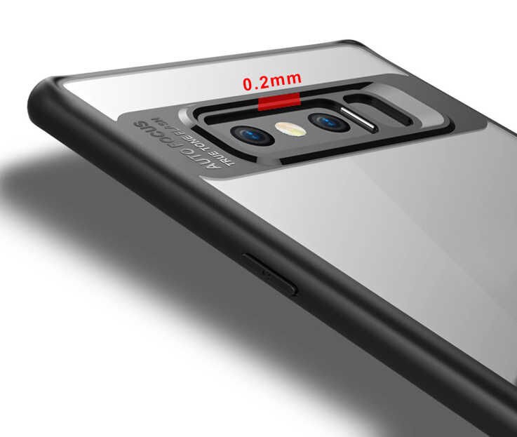 Samsung Galaxy Note 8 Kılıf Kenarları Silikon Arkası Şeffaf Sert Kapak (BUTTOM) Pembe