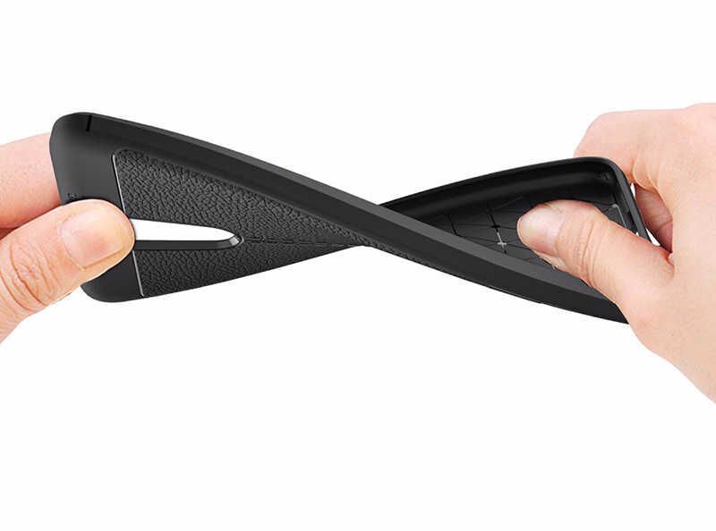 Huawei Mate 10 Lite Kılıf Deri Görünümlü Renk Atmayan Dayanaklı Silikon Kapak (NİSS) Gri