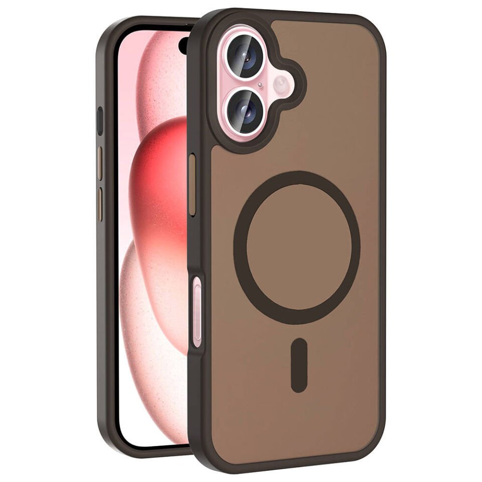 Apple iPhone 16 Plus Kılıf Magsafe Şarj Özellikli Mat Arka Yüzey Kapak (Sio) Rose Gold