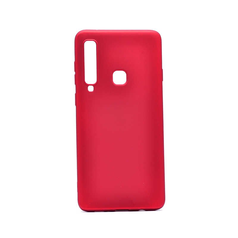 Samsung Galaxy A9 2018 Kılıf Yumuşak Dokulu Soft Esnek İnce Mat Renkli Silikon Kapak (PREMİER) Kırmızı