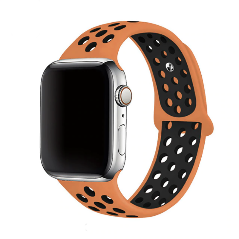 Apple Watch Seri 2/3/4/5/6/7/8/se/ultra 42 44 45 49mm Silikon Kordon Kayış Tasarım (KRD-02) NO43