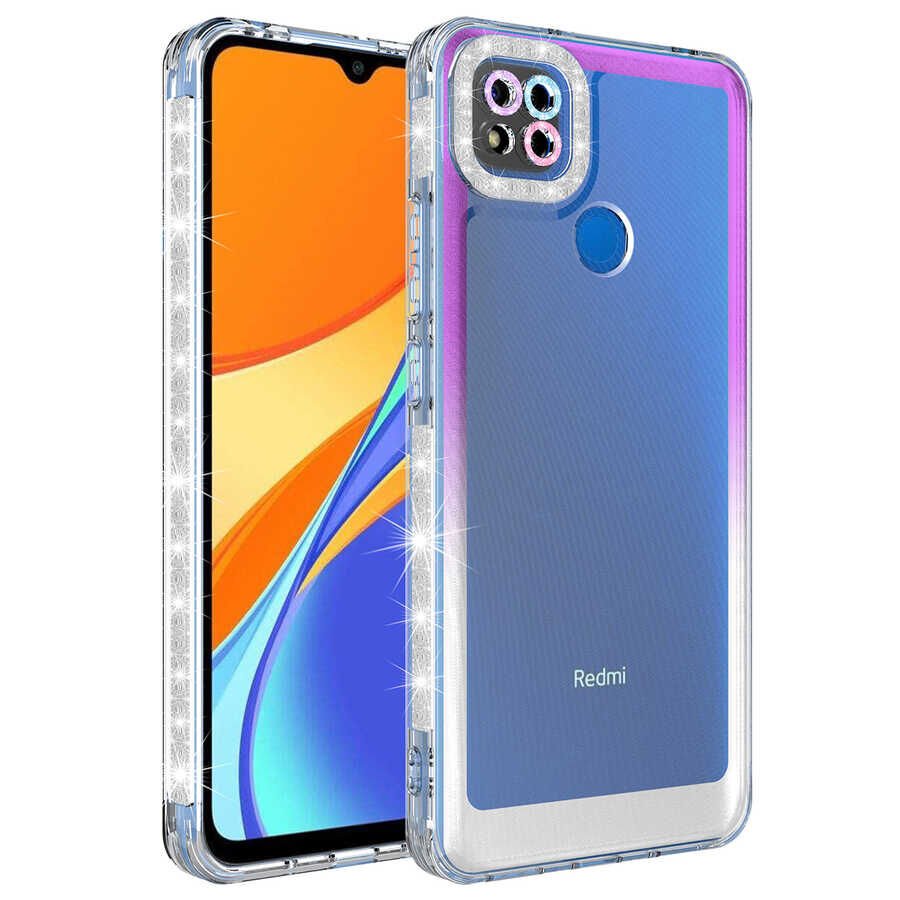 Xiaomi Redmi 9C Kılıf Simli ve Renk Geçiş Tasarımlı Lens Korumalı HEPTEKİLETİŞİM Park Kapak