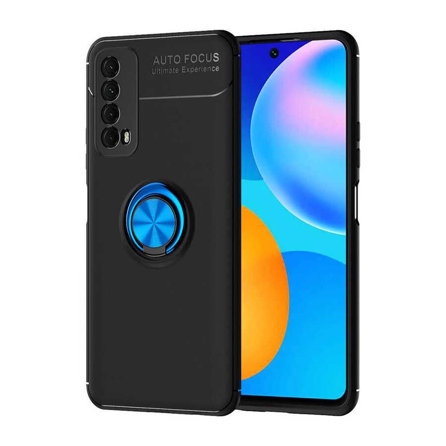 Huawei P Smart 2021 Kılıf Kamera Çıkıntılı Yüzüklü Standlı Mıknatıslı Kapak (RAVEL) Kırmızı