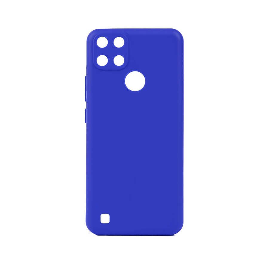 Realme C21Y Kılıf Kamera Korumalı Esnek Renkli Silikon Kapak (Biye) Lila