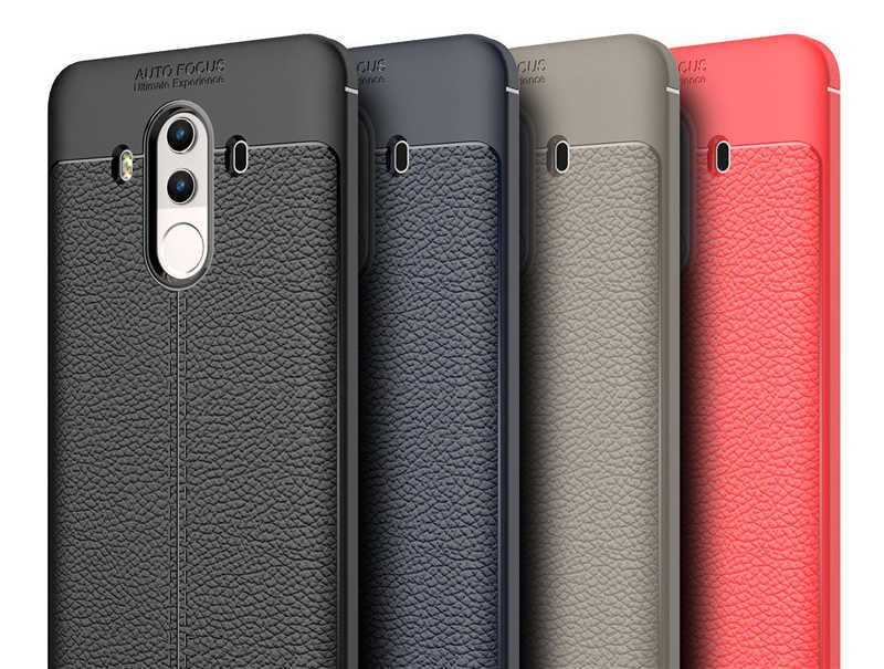 Huawei Mate 10 Pro Kılıf Deri Görünümlü Renk Atmayan Dayanaklı Silikon Kapak (NİSS) Gri