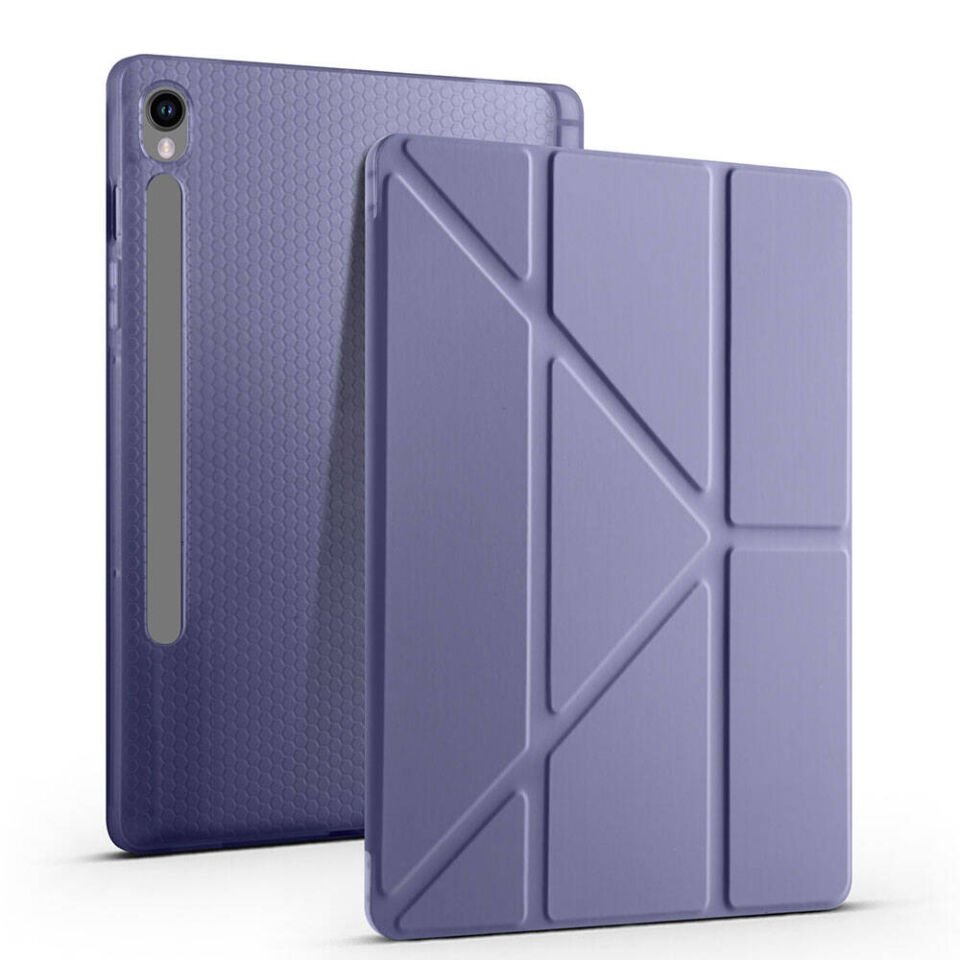 Samsung Galaxy Tab S9 Kılıf Kalem Bölmeli Standlı 360 Derece Tam Korumalı Tasarım (TR) Rose Gold