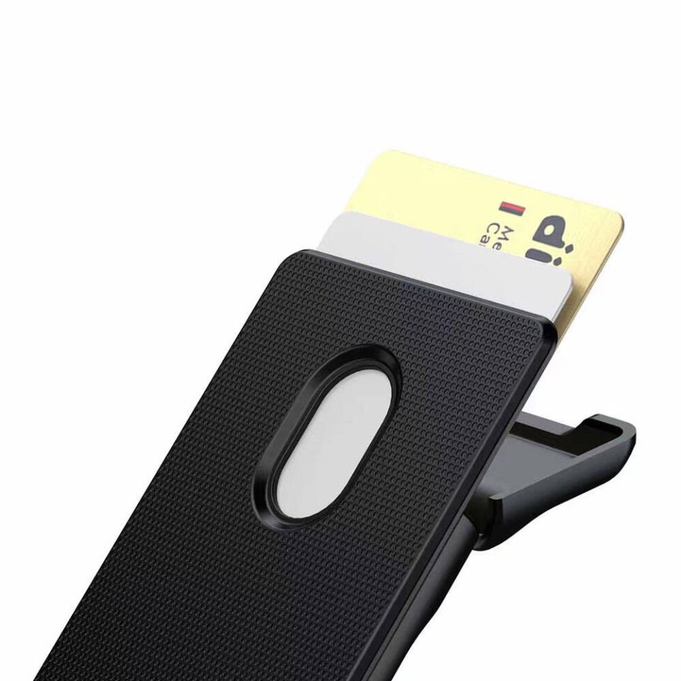 HEPTEKİLETİŞİM CRD-05 Sade Tasarımlı 2 Hazneli PU Magnetik Standlı Kartlık