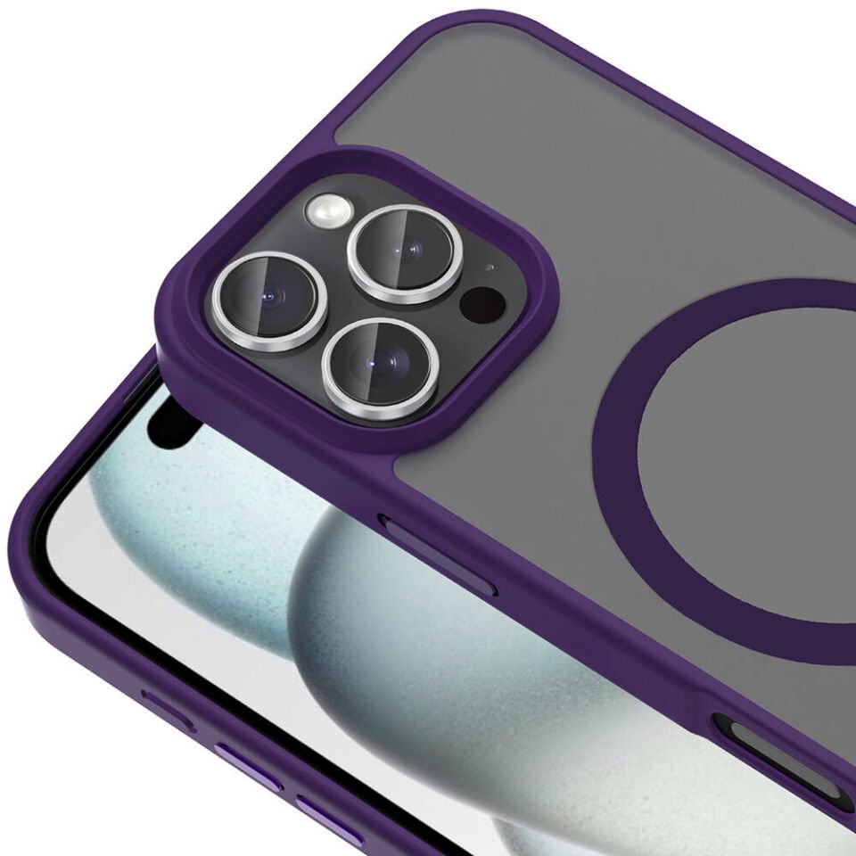 Apple iPhone 16 Pro Kılıf Magsafe Şarj Özellikli Mat Arka Yüzey Kapak (Sio) Rose Gold