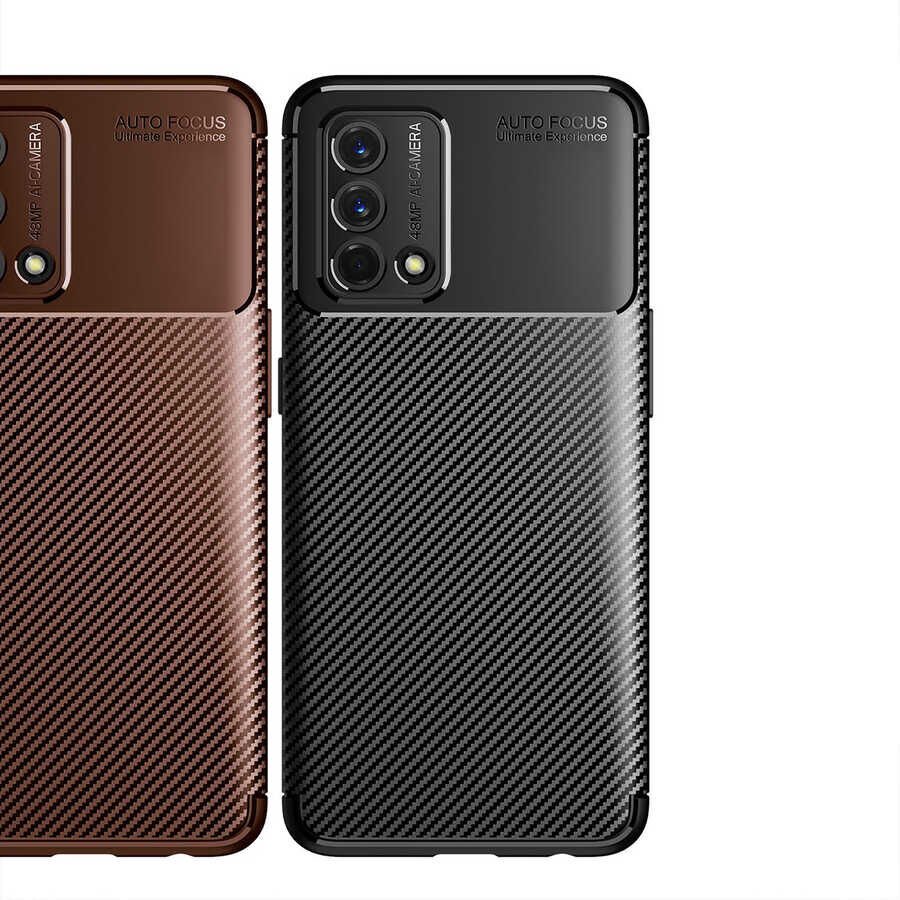 Oppo A74 4G Kılıf Kamera Çıkıntılı Karbon Fiber Dokulu Renk Atmaz Kapak (NEGRO) Siyah