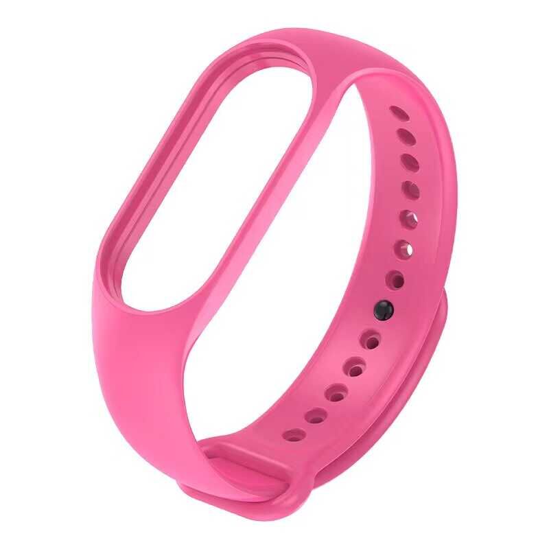 Xiaomi Mi Band 7 Silikon Kordon Soft ve Pürüzsüz Yüzeyli Kordon (Klasik) Pembe Koyu