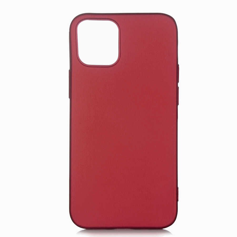Apple  iPhone 12 Mini Kılıf Yumuşak Dokulu Soft Esnek İnce Mat Renkli Silikon Kapak (PREMİER) Mürdüm