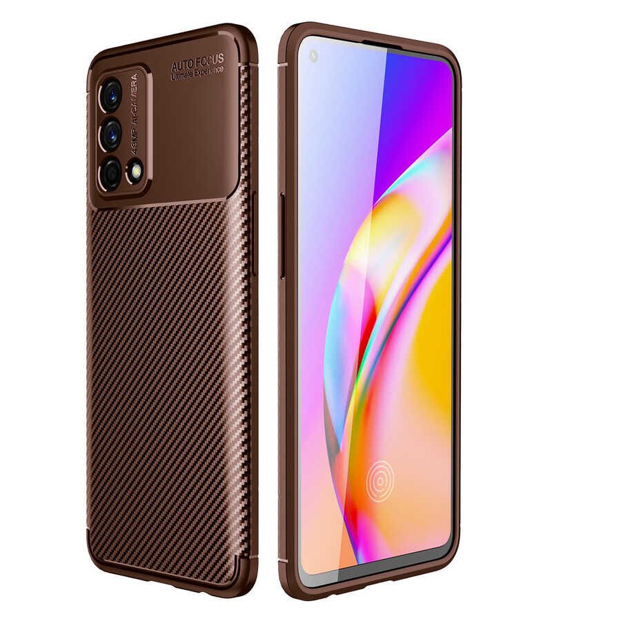 Oppo A74 4G Kılıf Kamera Çıkıntılı Karbon Fiber Dokulu Renk Atmaz Kapak (NEGRO) Lacivert