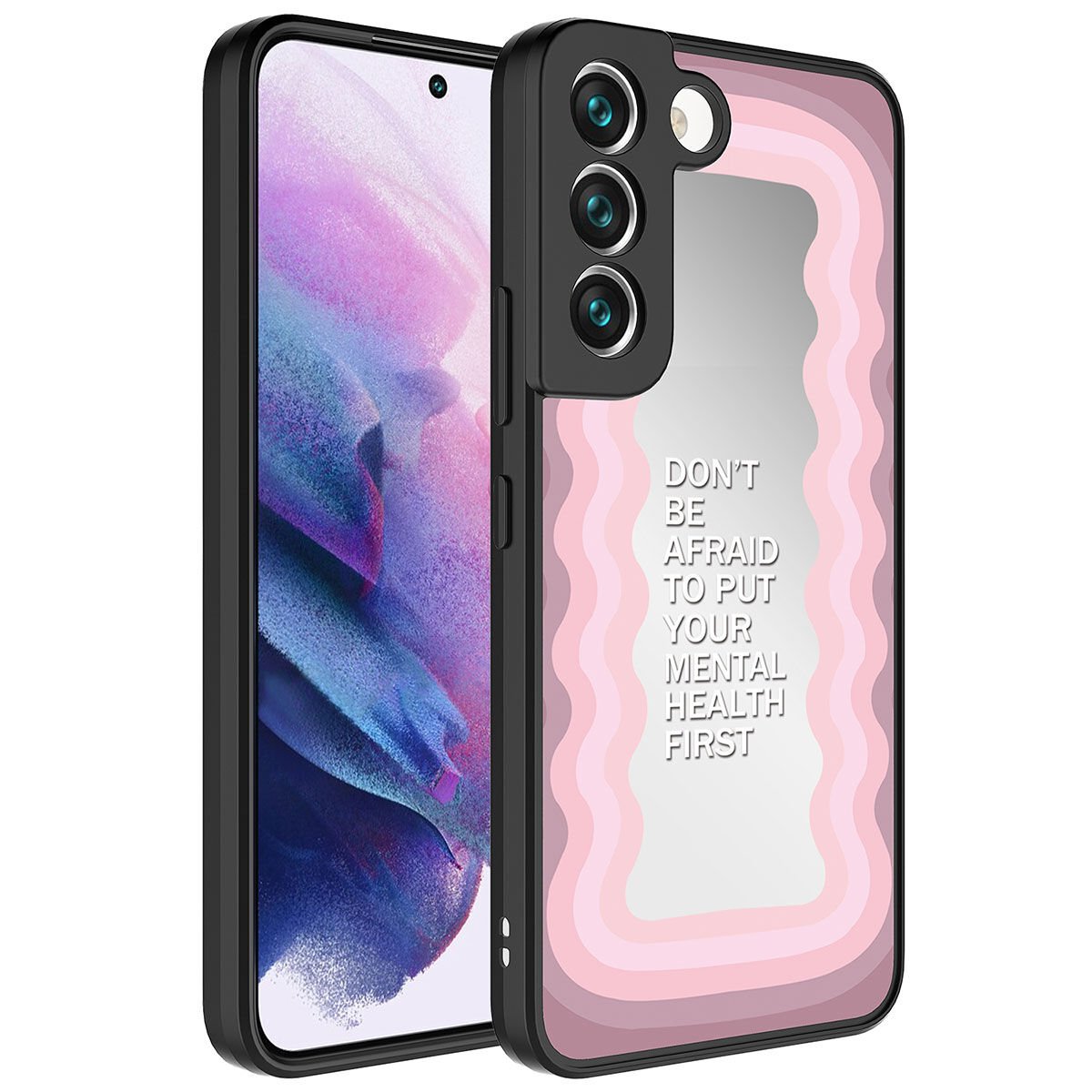 Galaxy S21 FE Kılıf Aynalı Desenli Kamera Korumalı Parlak Renkli Sert Kapak (Mirror) Ayna